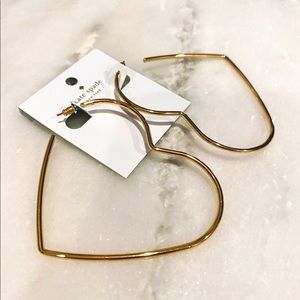 KATE SPADE Gold Heart Hoop Earrings